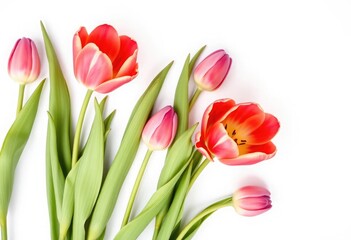 Naklejka premium Tulip flowers isolated on white background