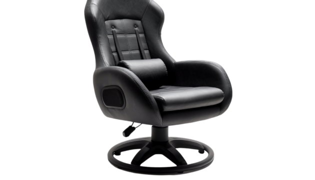 Black Leather Gaming Recliner Chair with Built In Speakers