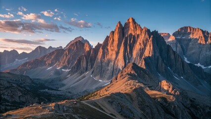 Fototapeta premium Dramatic Sawtooth Mountain Range, Rugged Peaks, Nature Photography