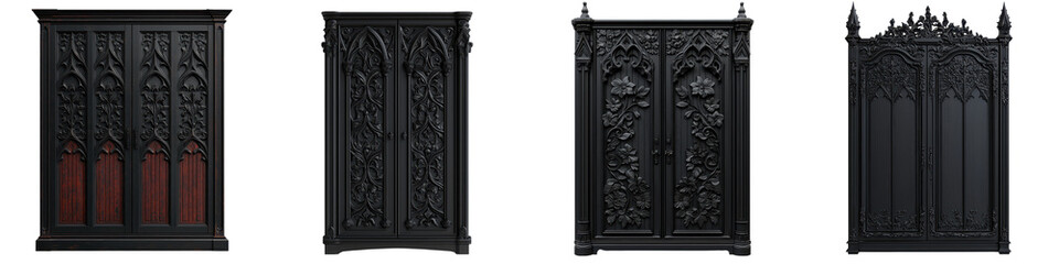 Exquisite Gothic Style Carved Wood Furniture for Ornate Interiors   Intricately Detailed Antique Cabinets Wardrobes and Dressers with Baroque Ornamentation and Majestic Elegance