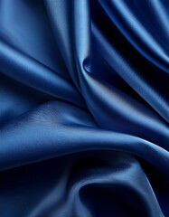 Obraz premium Draped Blue Silk Fabric Texture, Smooth, Elegant, Luxurious, Soft, Generated image