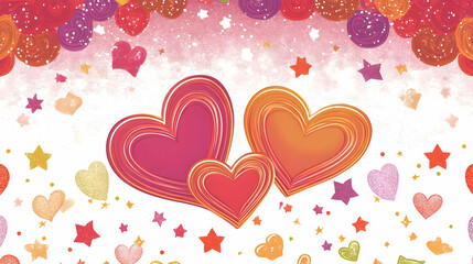 Hearts, stars, love, celebration, romantic background