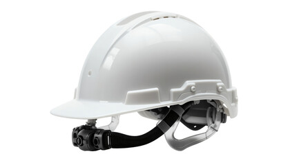 Fototapeta premium White Hard Hat with Respirator: Safety Gear for Construction and Industrial Workers