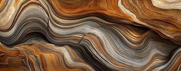 Obraz premium Abstract Swirling Brown and Grey Marble Texture