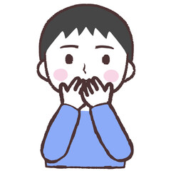 おしゃべり禁止男性イラスト