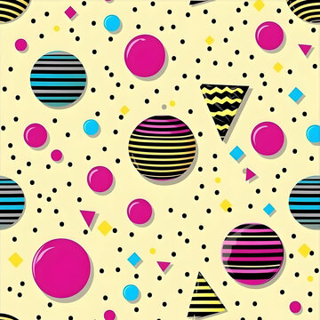Retro 80s Geometric Pattern Design