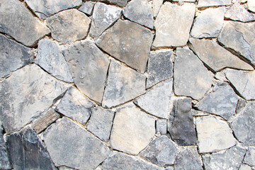 Grey grunge stone or brick block wall. Cement wall pattern. Concrete from walls of house can be used as model for building, house wall for background for website wallpaper. Background Texture abstract
