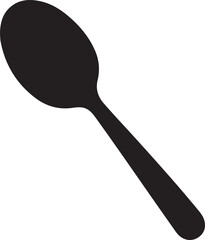 Spoon Icon Silhouette Vector In White Background 