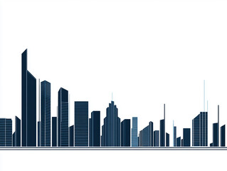 Modern cityscape urban architecture at dawn skyline perspective