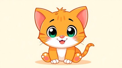 Obraz premium cat cartoon style illustrations with Ideal for pet-themed designs, or children's illustrations.