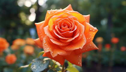 Orange rose flower blooming timelapse