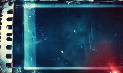 A computer monitor displaying an animated red and blue wave pattern