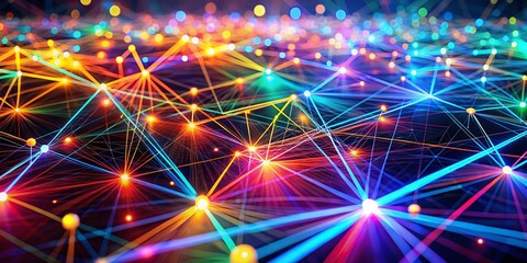 Fototapeta premium Abstract Tech Background: High-Depth-of-Field Lines & Geometric Shapes