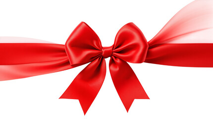 Fototapeta premium Elegant Red Satin Ribbon Bow on a Clean White Background