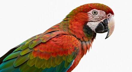 Obraz premium Vibrant Red Green Macaw Parrot Bird Portrait Photography