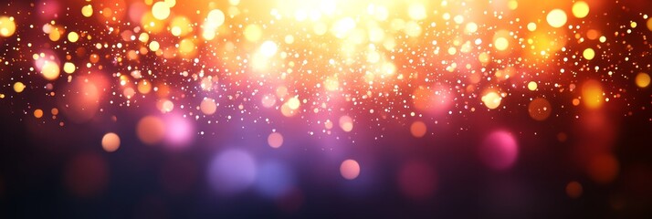 Obraz premium Abstract Bokeh Lights Background, Festive Golden with Purple and Pink Overtones, Digital Art