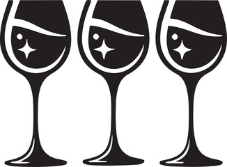 Drink glass icon silhouette vector with white background