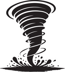 cyclone icon silhouette vector with white background