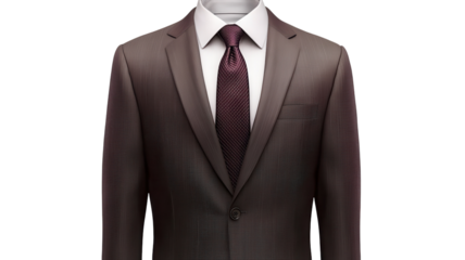 Elegant brown suit on display in formal attire showcase highlighting modern fashion trends at a seasonal event