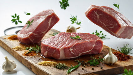 Fototapeta premium raw beef steak with rosemary