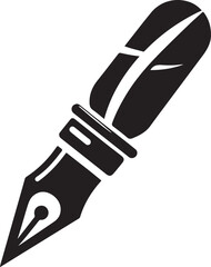 Pen icon silhouette vector with white background