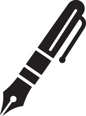 Pen icon silhouette vector with white background