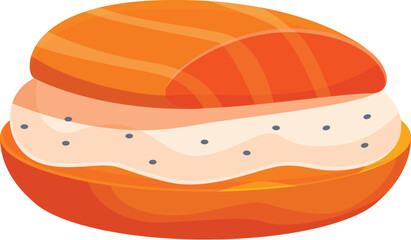 Salmon sushi burger featuring fresh salmon, creamy sauce, and soft bun, blending japanese and western flavors