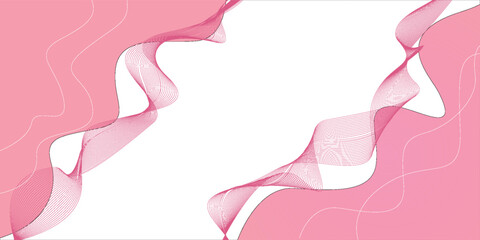 Pink abstract background vector with wave line