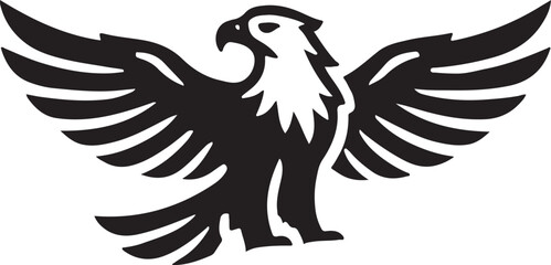 Obraz premium Eagle Icon Silhouette Vector In White Background 