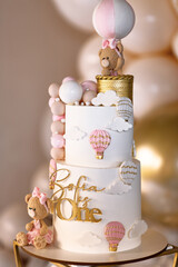 The cake with topper saying Sofia is one