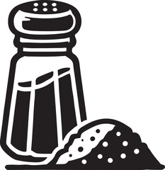 Salt Shaker Icon Silhouette Vector In White Background 