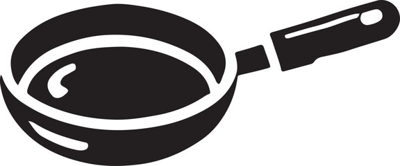 Frying Pan Silhouette In White Background 