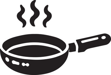 Frying Pan Silhouette In White Background 