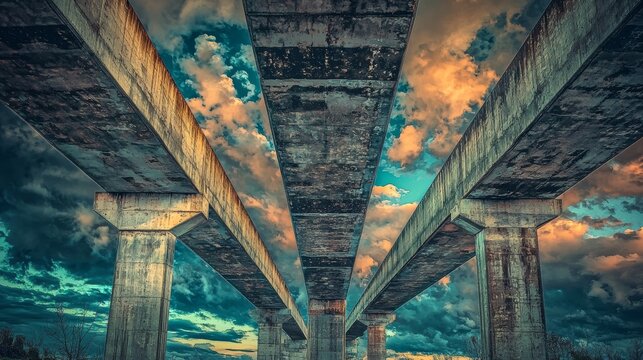 Concrete Giants Under a Dramatic Sky