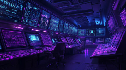 Futuristic data center showcasing rows of glowing technology and advanced computing systems in a high-tech environment