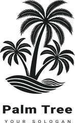 Vector beautiful palm tree design with white background 