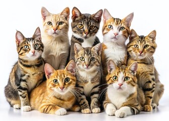 Adorable Group of Cats Awaiting Adoption - Perfect for Pet Adoption Campaigns