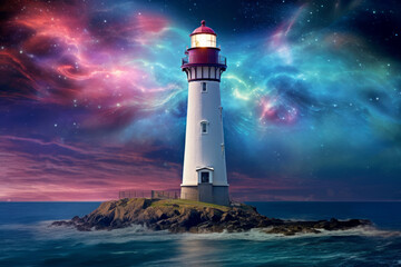 Obraz premium Lighthouse Nature World Fantastic Landscape Surrealist