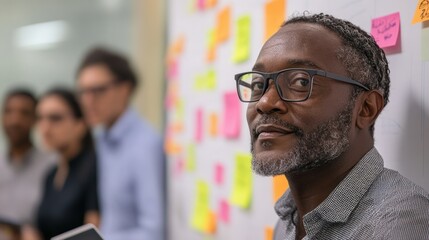 Group of diverse marketers examining financial data visualizations on tablets and whiteboards, planning strategies to enhance profits