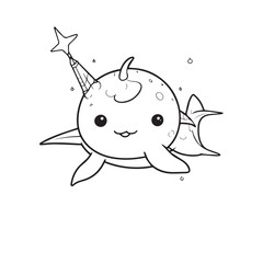 coloring page illustration of fish