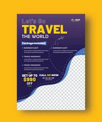 Travel flyer template, tour travel template design, vector flyer, explor flyer, vacation flyer