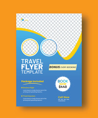 Travel flyer template, tour travel template design, vector flyer, explor flyer, vacation flyer