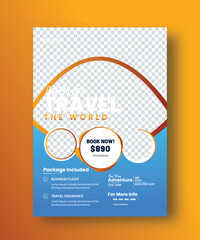 Travel flyer template, tour travel template design, vector flyer, explor flyer, vacation flyer