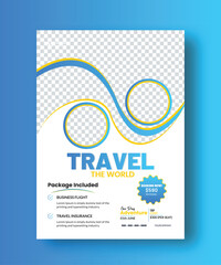 Travel flyer template, tour travel template design, vector flyer, explor flyer, vacation flyer
