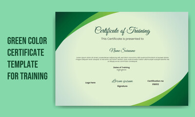 Classic green certificate template .