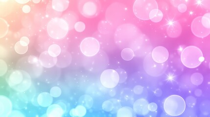 Obraz premium Pastel rainbow bokeh background with sparkles.