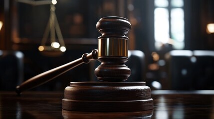 Gavel in Courtroom: Justice, Law, and Legal System