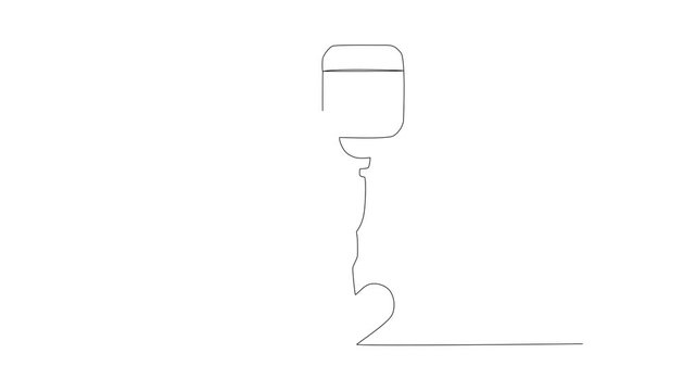Continuous one line drawing blood bag vector Video, IV bag in trendy flat style. Blood bag. Video Single line draw design vector graphic illustration