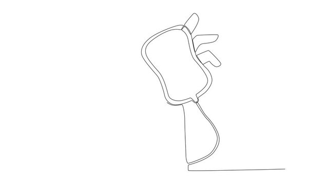 Continuous one line drawing blood bag and hand vector Video, IV bag in trendy flat style. Blood bag. Video Single line draw design vector graphic illustration