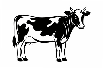 jersey cow  silhouette vector illustration